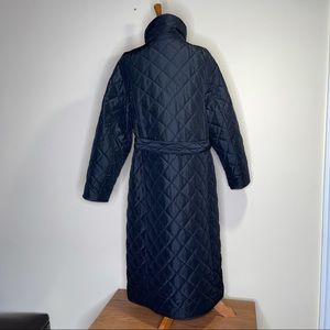 quilted belted banana sleeve coat